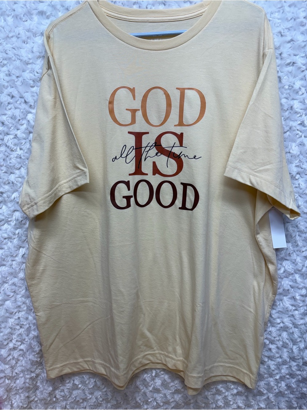 New 2x George Christian Cream t-shirt GOD IS GOOD unisex